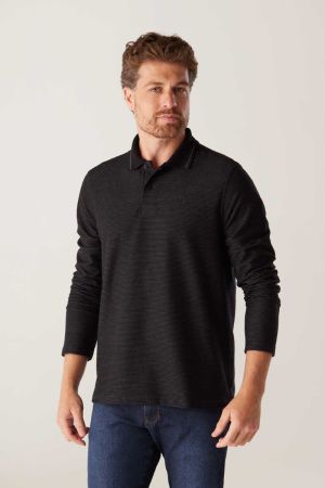 POLO ML CALEB MALHA DIFERENCIADA SLIM 181098